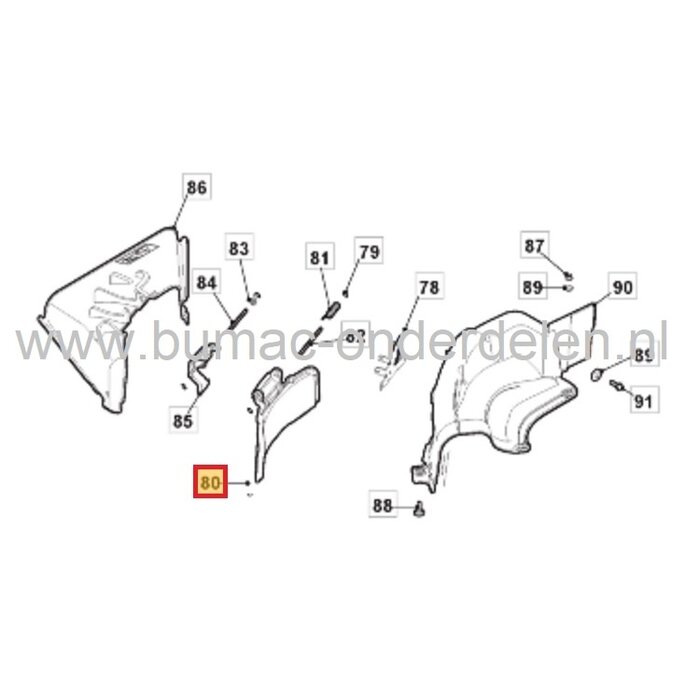 Zijuitworpklep - Deflector voor Castelgarden, Stiga, Mountfield, Alpina Zitmaaiers met 66 Cm Maaidek, GGP Mulchplug Afsluiter