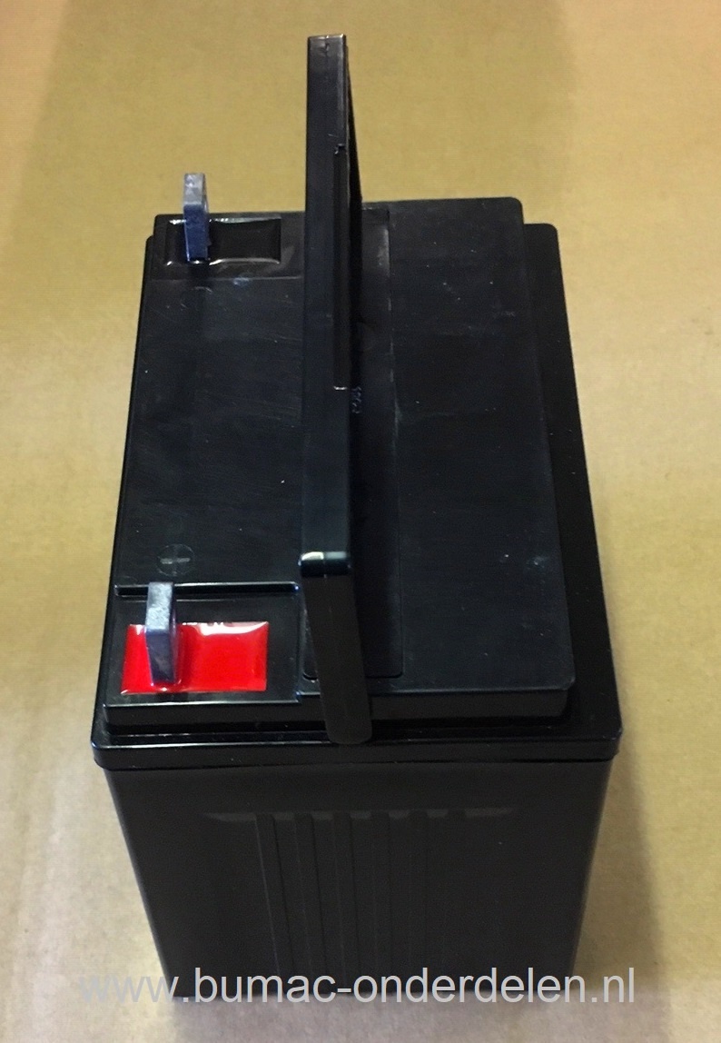 Accu 12 V - 24 Ampere Onderhoudsvrije voor Zitmaaier, Frontmaaier, Tuintrekker, Bobcat Accu, Batterij met + Pool Rechts met de Accupolen naar je toe