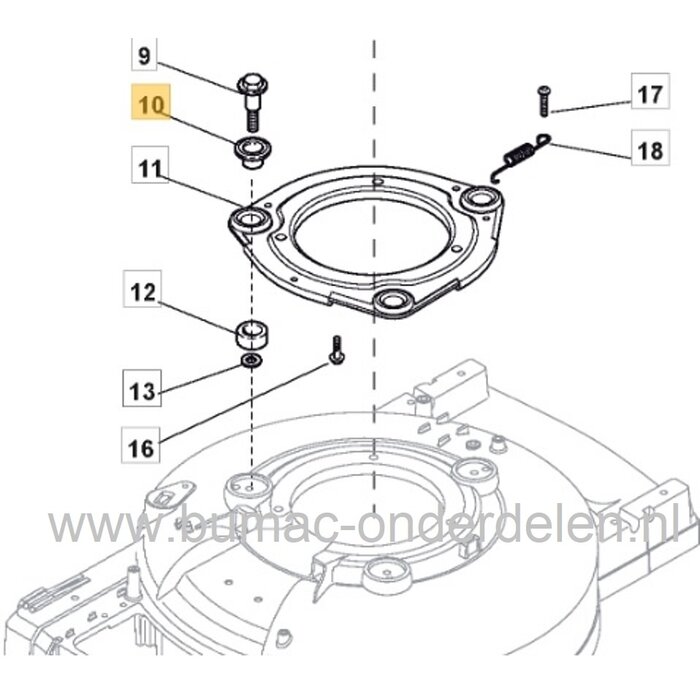 Motorrubber - Trillingdemper voor Stiga - Castelgarden - Mountfield - Alpina Grasmaaiers, Rubber tussen Motor en Maaidek van Mulcher, Multiclip Grasmaaier, Frontmaaier Motor ophangrubber, 531PD, 532PD, Exel 50, 55, M60PD, M63PD, MC534TR, Multiclip 50, 53,