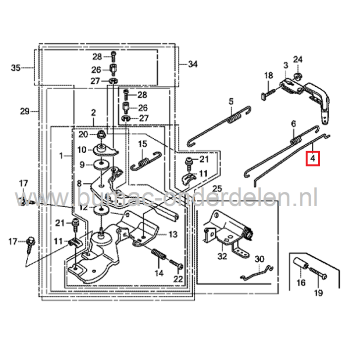 Regulateurstang voor Honda GX140, GX160, GX200 Motor op Generator, Trilplaat, Aggregaat, Kooimaaier, Verticuteermachine, Veegmachine, Tuinfrees onderdeel
