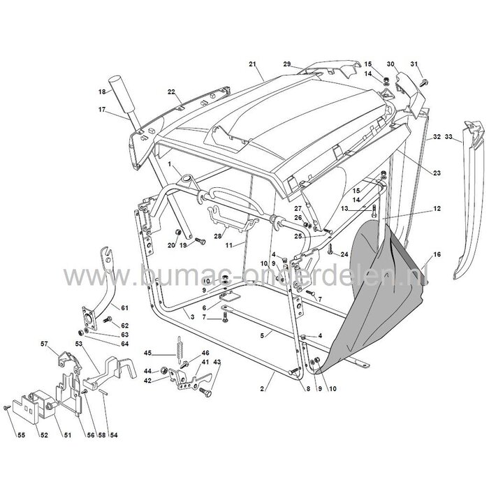 Vangzak Castelgarden - Honda - Stiga - Alpina - Mountfield, 102 en 122 Cm, Zitmaaier - Frontmaaier - Tuintrekker