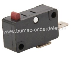 Microschakelaar met twee Aansluitingen Normally Open - Onbediend Open Stroom kring, Micro Schakelaar voor Grasmaaier, Zitmaaier, Frontmaaier, Sproeier, Waterpomp, Hydrofoor, Electrische Pomp, Heggenschaar, onderdeel