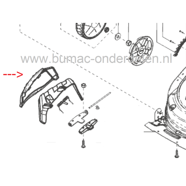 Zijklep voor Alko, Solo, Brill Grasmaaier, Klep onder andere voor Highline 525 SP, 525 SP-A, 526 VSI Grasmachine