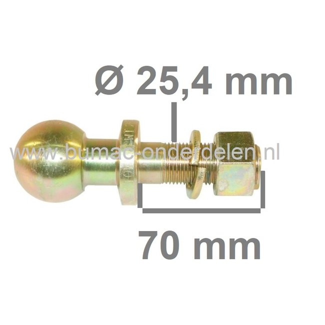 Weinig steenkool bijgeloof Trekhaakkogel Recht voor Zitmaaier, Frontmaaier, Tuintrekker, Quad Kogel 50  mm Lengte 140 mm Aansluiting 25,4 mm Kogel Koppeling , Kogeltrekpen -  Onderdelen in en om de tuin - Bevestigingsmaterialen en Aanhangwagen  onderdelen.