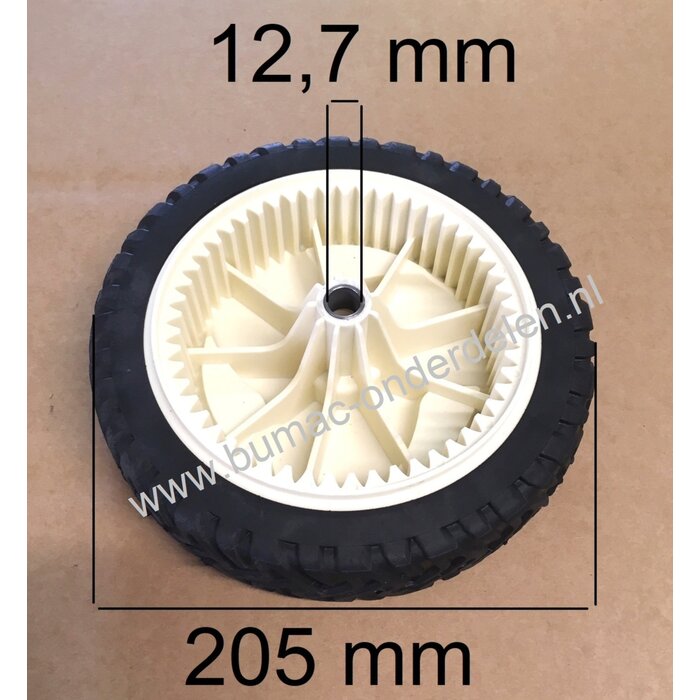 Voorwiel - Aandrijfwiel voor Toro Recycler met 22 Inch - 56 Cm Maaibreedte Wiel met Aandrijfring Grasmaaier, Grasmachine 20001, 20003, 20005, 20007, 20012, 20016, 20019, 20064, 20065, 20069, 20071, 20072, 20072A, 20086, 20087, 20094, 20110, 20111 Maaidek