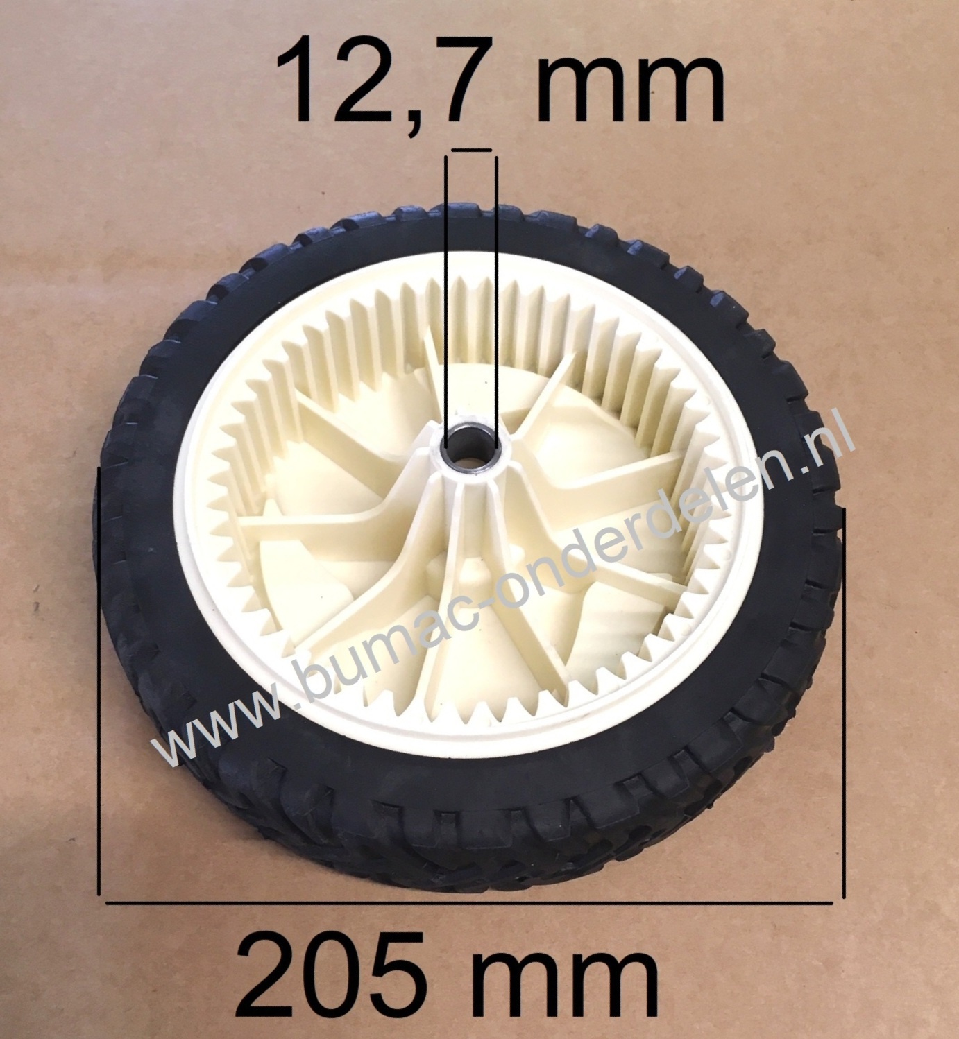 Voorwiel - Aandrijfwiel voor Toro Recycler met 22 Inch - 56 Cm Maaibreedte Wiel met Aandrijfring Grasmaaier, Grasmachine 20001, 20003, 20005, 20007, 20012, 20016, 20019, 20064, 20065, 20069, 20071, 20072, 20072A, 20086, 20087, 20094, 20110, 20111 Maaidek