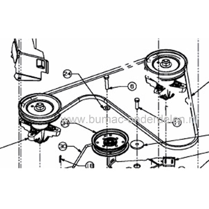 V snaar Maaidek MTD - Bolens - Wolf - Cub Cadet - Yardman - White, Zitmaaier - Frontmaaier - Tuintrekker, Mtd Serie 700 - 12/96 - 12-96, 13AC762F729, 13AH762F600