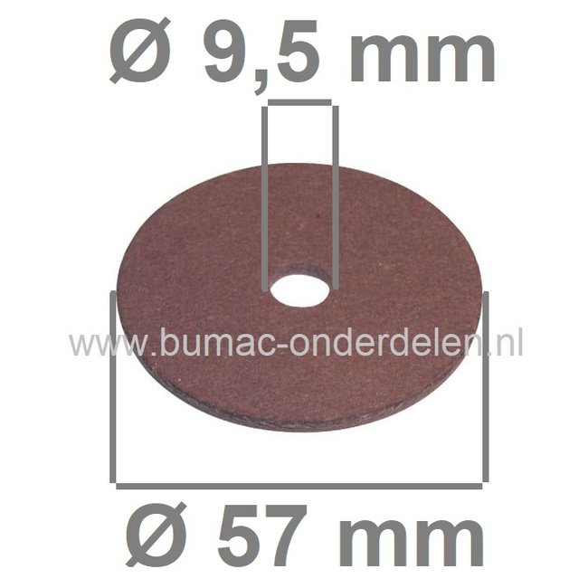 Fiberring 9,5x57x1,6 mm voor oa Bevestigen van Maaimessen bij Grasmaaiers, Gazonmaaiers, Loopmaaiers, Zitmaaiers, Frictieschijf, Opvulschijf, Klemplaat, Fiberschijf, Sluitring, Opvulplaat voor Monteren Grasmaaiermes