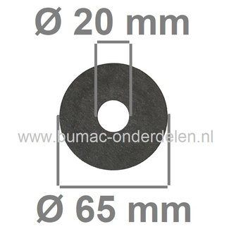 Fiberring 20x65x3 mm voor oa Bosmaaiers, Grasmaaiers, Zitmaaiers, Frictieschijf voor Bevestigen van Maaimessen bij Gazonmaaiers, Loopmaaiers, Tuintrekkers, Frictieplaat, Opvulschijf, Klemplaat, Fiberschijf, Sluitring, Opvulplaat voor Monteren Grasmaaierme