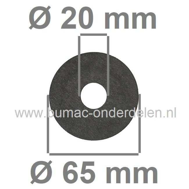 Fiberring 20x65x3 mm voor oa Bosmaaiers, Grasmaaiers, Zitmaaiers, Frictieschijf voor Bevestigen van Maaimessen bij Gazonmaaiers, Loopmaaiers, Tuintrekkers, Frictieplaat, Opvulschijf, Klemplaat, Fiberschijf, Sluitring, Opvulplaat voor Monteren Grasmaaierme