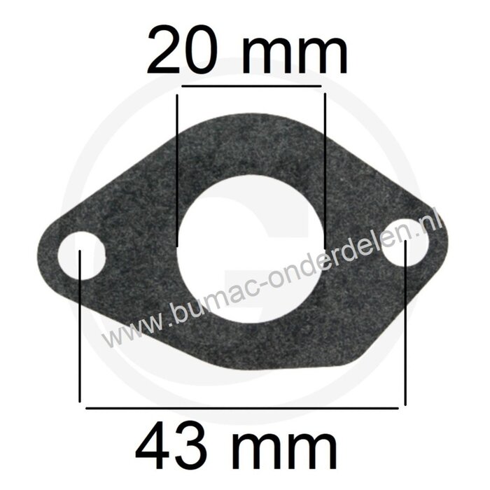 Inlaatpakking voor Loncin LC165F1H Motor op Grasmaaier, Aggregaat, Kantensnijder, Trilplaat, Frees, Generator, Verticuteermachine, Veegmachine, Bladblazer, Waterpomp Carburateur, Carburator Dichting