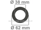 Fiberring 38x62x2 mm voor oa Bevestigen van Maaimessen bij Grasmaaiers, Gazonmaaiers, Loopmaaiers, Zitmaaiers, Frictieschijf, Opvulschijf, Klemplaat, Fiberschijf, Sluitring, Opvulplaat voor Monteren Grasmaaiermes