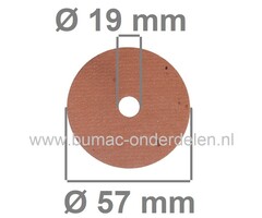 Fiberring 19x57x1,6 mm voor oa Bevestigen van Maaimessen bij Grasmaaiers, Gazonmaaiers, Loopmaaiers, Zitmaaiers, Frictieschijf, Opvulschijf, Klemplaat, Fiberschijf, Sluitring, Opvulplaat voor Monteren Grasmaaiermes