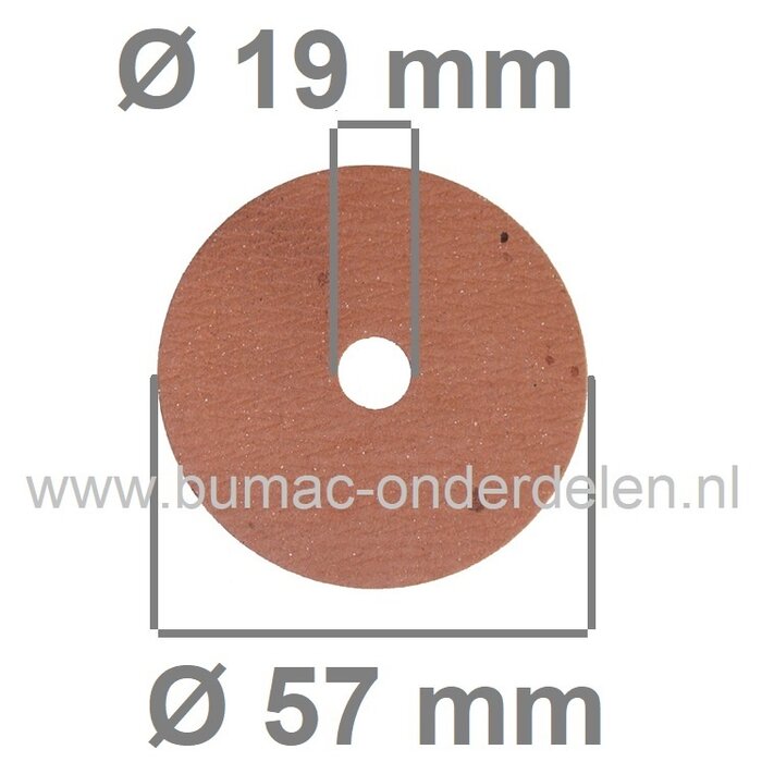 Fiberring 19x57x1,6 mm voor oa Bevestigen van Maaimessen bij Grasmaaiers, Gazonmaaiers, Loopmaaiers, Zitmaaiers, Frictieschijf, Opvulschijf, Klemplaat, Fiberschijf, Sluitring, Opvulplaat voor Monteren Grasmaaiermes