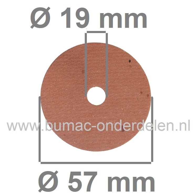 Fiberring 19x57x1,6 mm voor oa Bevestigen van Maaimessen bij Grasmaaiers, Gazonmaaiers, Loopmaaiers, Zitmaaiers, Frictieschijf, Opvulschijf, Klemplaat, Fiberschijf, Sluitring, Opvulplaat voor Monteren Grasmaaiermes
