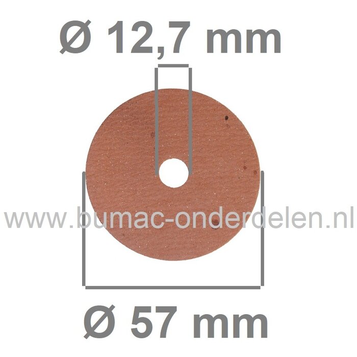 Fiberring 12,7x57x1,6 mm voor oa Bevestigen van Maaimessen bij Grasmaaiers, Gazonmaaiers, Loopmaaiers, Zitmaaiers, Frictieschijf, Opvulschijf, Klemplaat, Fiberschijf, Sluitring, Opvulplaat voor Monteren Grasmaaiermes