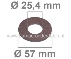 Fiberring 25,4x57x1,6 mm voor oa Bevestigen van Maaimessen bij Grasmaaiers, Gazonmaaiers, Loopmaaiers, Zitmaaiers, Frictieschijf, Opvulschijf, Klemplaat, Fiberschijf, Sluitring, Opvulplaat voor Monteren Grasmaaiermes