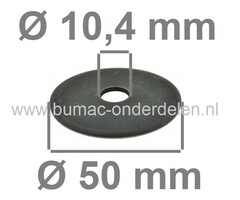 Sluitring 10,4x50x2 mm voor oa Bevestigen van Maaimessen bij Castelgarden, Mac Garda, Stiga, Alpina, Mountfield Grasmaaiers, Gazonmaaiers, Loopmaaiers, Zitmaaiers, Frictieschijf, Opvulschijf, Klemplaat, Mesdrukker, Opvulplaat