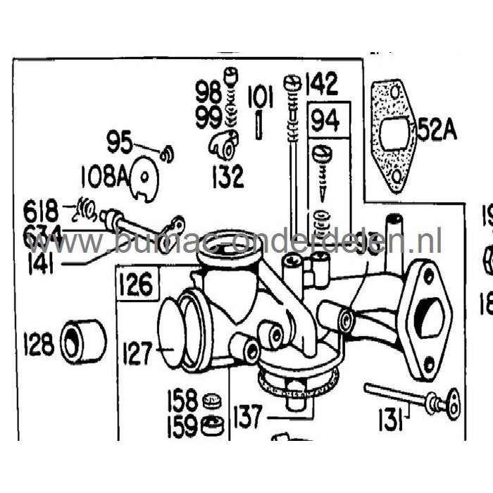 Briggs and Stratton Inlaatpakking Modellen 140000 - 170700 - 190700 - 191700, B&S Motor met Verticale Krukas en 6 - 8 Pk, Zitmaaier - Frontmaaier - Tuintrekker - Grasmaaier, Grasmachine
