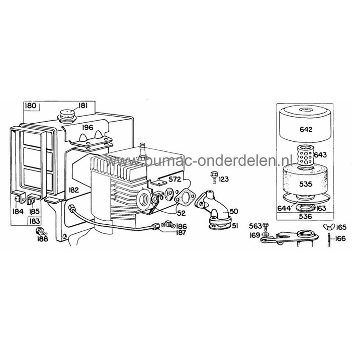 Briggs and Stratton Inlaatpakking voor Motoren met Horizontale Krukas en 6 - 8 PK, Modellen 142000 - 143000 - 170400 - 191400, Generator - Trilplaat - Aggregaat - Tuinfrees - Waterpomp - Houtversnipperaar