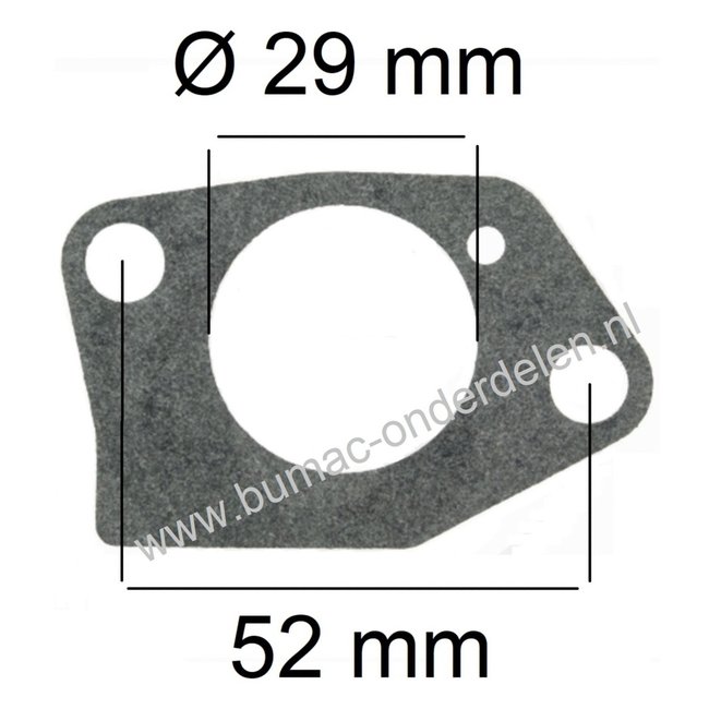 Pakking voor Loncin LC1P92F1 Motor op Zitmaaier, Frontmaaier, Veger, Tuintrekker Dichting tussen Carburator en Spruitstuk, LC 1P92 F-1 Inlaatpakking, Spruitstukpakking, Carburateurpakking LCT, onderdeel