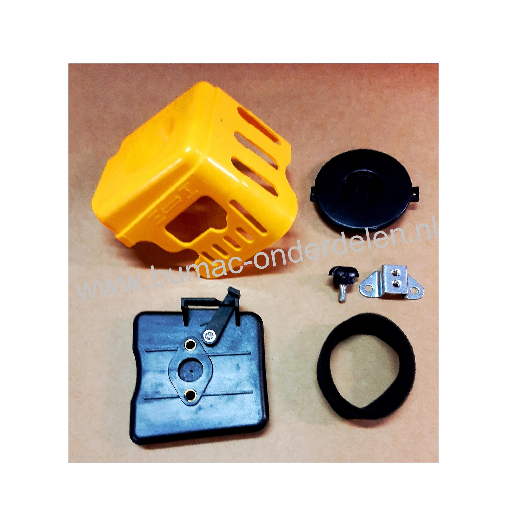 Luchtfilterset voor Stiga, Castelgarden, Mountfield, Alpina, Bosmaaier, Trimmer,  BG26CBTH, BS35D, ECO26CP, SB320D, SB420D, ST250J,  TB320, TB420, TR250J, XR250J Luchtfilterhuis, Luchtfilterkap, Luchtfilterdeksel