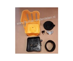Luchtfilterset voor Stiga, Castelgarden, Mountfield, Alpina, Bosmaaier, Trimmer,  BG26CBTH, BS35D, ECO26CP, SB320D, SB420D, ST250J,  TB320, TB420, TR250J, XR250J Luchtfilterhuis, Luchtfilterkap, Luchtfilterdeksel