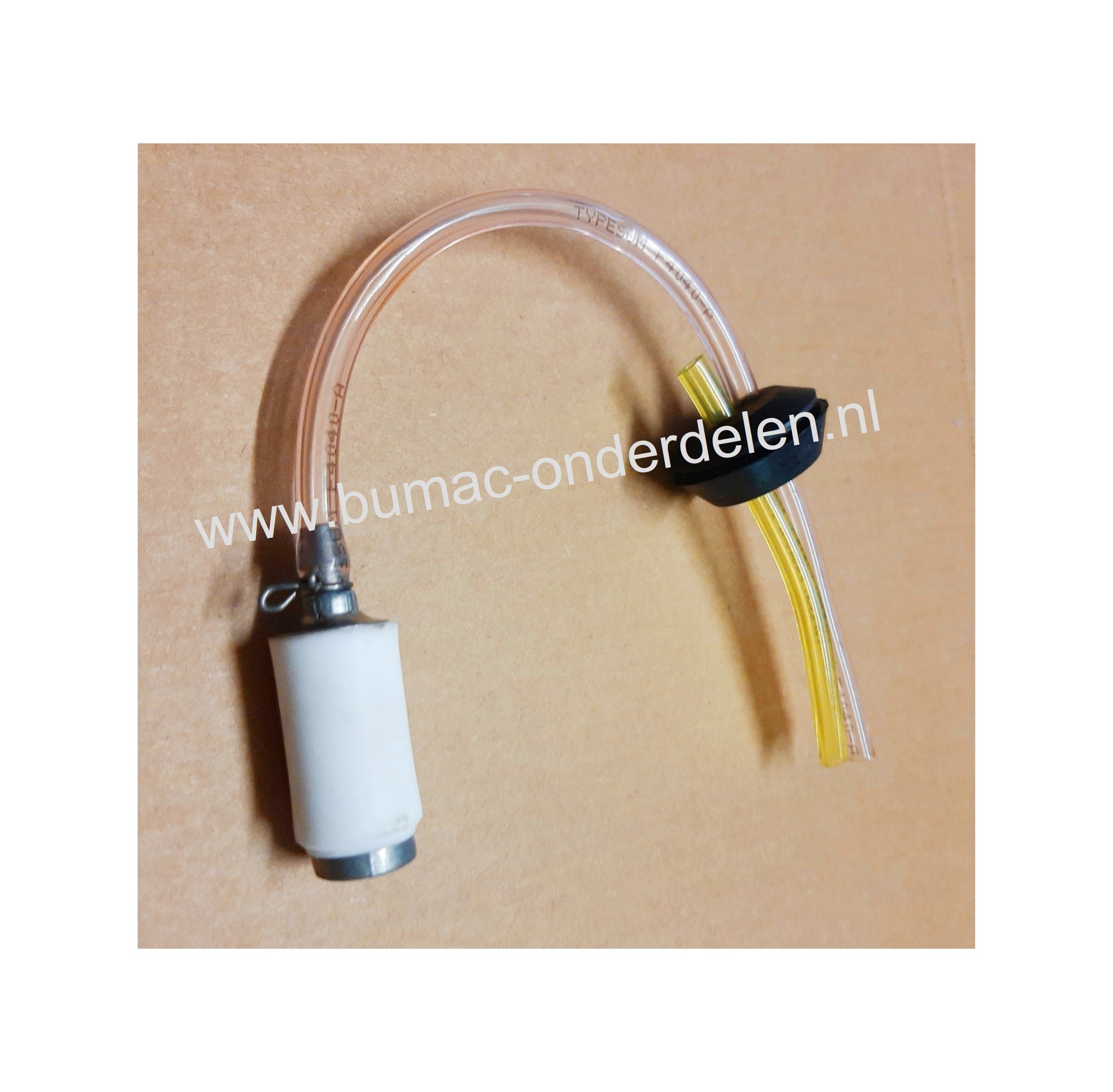 Benzineleidingset  inclusief doorvoerrubber en Benzinefilter voor Bosmaaiers en Trimmers van Stiga, Castelgarden, Mountfield, Alpina BS45D, DB42, SB420D, TB420,  TB420D, XSB45D,ABR 42, ABR 42 D, ABR 52, ABR 52 D, B 42, B 42 D, B 52, B 52 D, Benzineslang