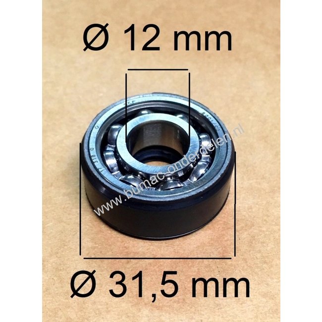 Krukaslager met Oliekeerring voor Husqvarna en Jonsered Bosmaaier, Heggeschaar, Boomzaag, Stokzaag Trimmer 223L, 223R, 322C, 322E, 322L, 322R, 322T, 323C, 323E, 323EX, 323 HD60, 323 HE3, 323L, 323LD, 323R, 323RII, 323RJ, 323P4, 325CX, 325 E X-SERIES, 325