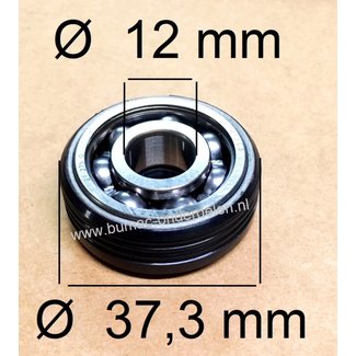 Krukaslager 12x37,3x14,7 mm met keerring voor Husqvarna, Jonsered, McCulloch, Partner kettingzaag 135, 137, 141, 141LE, 142, 142E, 230, 235, 235E, 240, 240E CS2040, CS2137, CS2138, CS2234, CS2238, 333, 444, CS320, CS360, CS370, CS400, CS420, P350, P351,