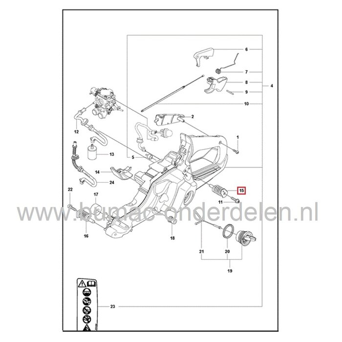 Trillingsdemper voor Husqvarna, Jonsered, Partner, McCulloch Motorzaag, Kettingzaag, Dempingsveer HUSQVARNA 555, 560, 562, JONSERED CS2258, CS2260 Kettingzagen, Dempveer Electrolux, onderdeel
