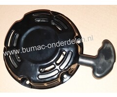 Handstarter voor Loncin LC154F motoren op Grasmaaiers, Trilplaten, Generatoren, Kooimaaiers, Houtversnipperaars, Waterpompen, Compressoren, Bladblazers, Verticuteermachines, Veegmachines, Kantensnijders, Startmechanisme, Repeteerstarter