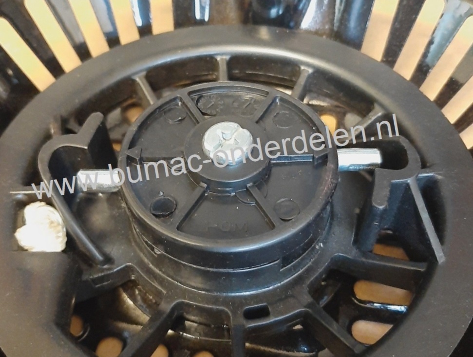 Handstarter met Stalen Behuizing voor Loncin G200FD motor, Startmechanisme met 2 ronde Stalen Startpallen, Startmechanisme voor Grasmaaier, Trilplaat, Generator, Kooimaaier, Houtversnipperaar, Waterpomp, Bladblazer, Veegmachine, G 200 FD, onderdeel