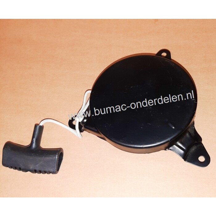 Handstarter met Stalen Behuizing voor Trex - Loncin Y100V  motoren  Startmechanisme met 2 Stalen Startpallen,  Startmechanisme voor Motoren op Grasmaaiers, Houtversnipperaars