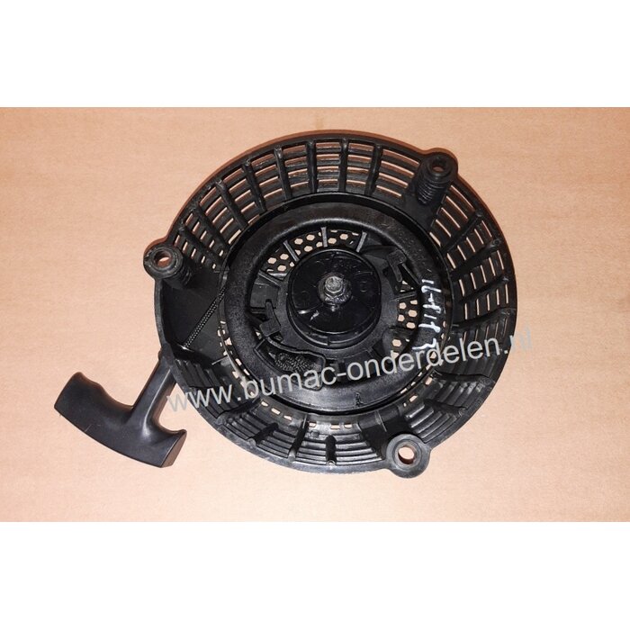 Handstarter met Kunststof Behuizing voor Loncin LC165F-1H  motoren  Startmechanisme met 2 ronde Stalen Startpallen,  Startmechanisme voor Motoren op Grasmaaiers, Trilplaten, Generatoren, Kooimaaiers, Houtversnipperaars, Waterpompen, Compressoren, Bladblaz