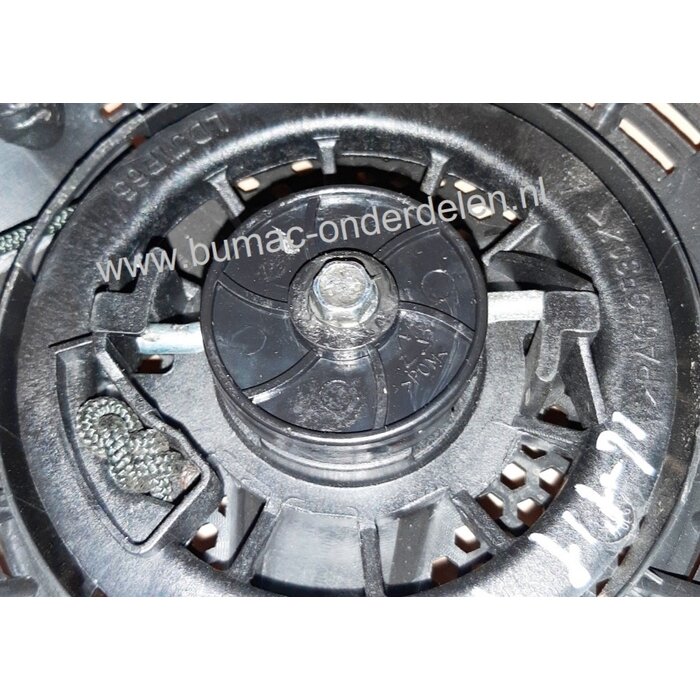 Handstarter met Kunststof Behuizing voor Loncin LC165F-1H  motoren  Startmechanisme met 2 ronde Stalen Startpallen,  Startmechanisme voor Motoren op Grasmaaiers, Trilplaten, Generatoren, Kooimaaiers, Houtversnipperaars, Waterpompen, Compressoren, Bladblaz