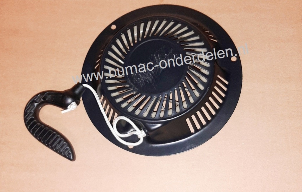 Complete Handstarter met Stalen Behuizing voor Trex-Loncin motoren modellen Y139V, Y139V PRIMER, Y173V, Y173VE, Startmechanisme met 2 Stalen Startpallen, Startmechanisme voor Motoren op Grasmaaiers, Trilplaten, Generatoren, Kooimaaiers, Houtversnipperaars