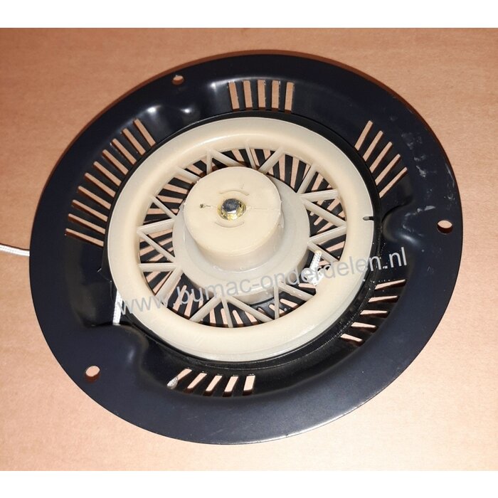 Complete Handstarter met Stalen Behuizing voor Trex-Loncin motoren modellen Y139V, Y139V PRIMER, Y173V, Y173VE, Startmechanisme met 2 Stalen Startpallen, Startmechanisme voor Motoren op Grasmaaiers, Trilplaten, Generatoren, Kooimaaiers, Houtversnipperaars