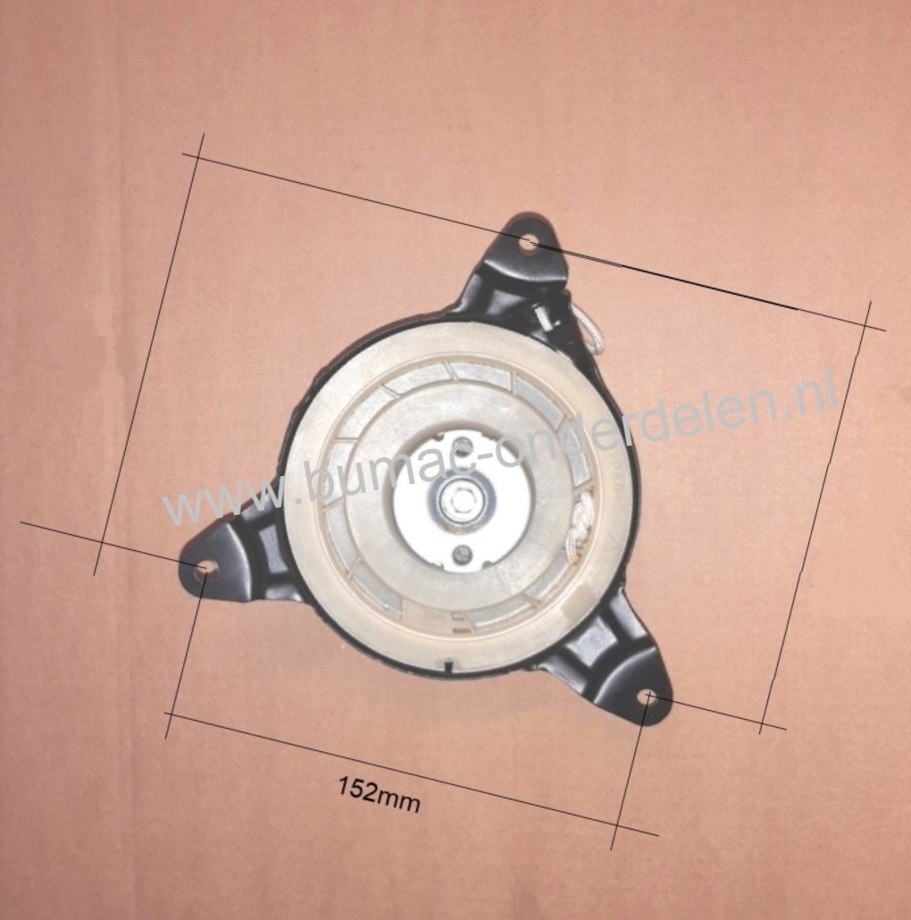 Handstarter met Stalen Behuizing voor Trex - Loncin Y100V  motoren  Startmechanisme met 2 Stalen Startpallen,  Startmechanisme voor Motoren op Grasmaaiers, Houtversnipperaars