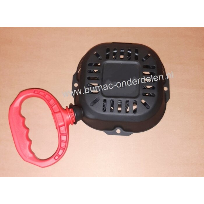 Handstarter met Stalen Behuizing voor Loncin  LC170FDS  motoren op Stiga, Castelgarden, Alpina, Mountfield Startmechanisme met 2 Stalen Startpallen,  Startmechanisme voor Motoren op Grasmaaiers, Houtversnipperaars e.d.