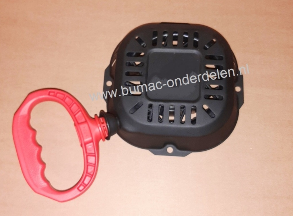 Handstarter met Stalen Behuizing voor Loncin  LC170FDS  motoren op Stiga, Castelgarden, Alpina, Mountfield Startmechanisme met 2 Stalen Startpallen,  Startmechanisme voor Motoren op Grasmaaiers, Houtversnipperaars e.d.