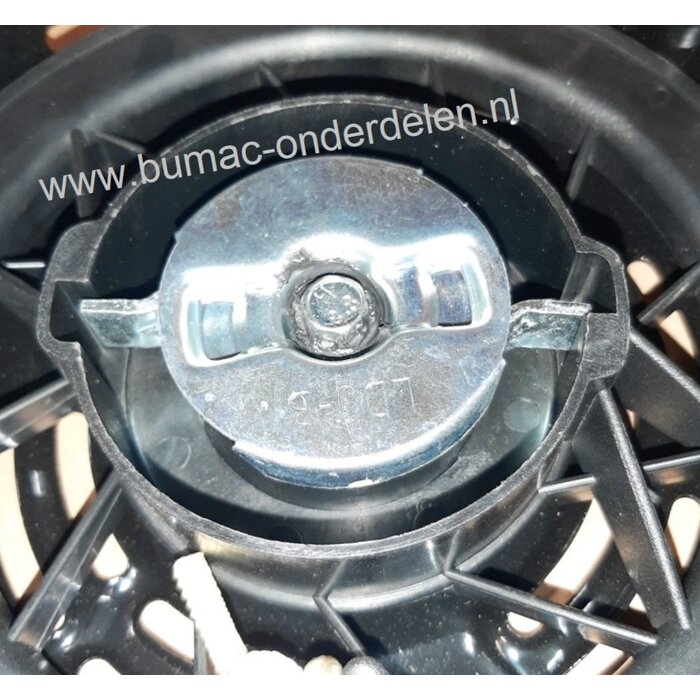 Complete Handstarter met Stalen Behuizing voor Loncin motor, Modellen LC5000, LC6500DDC, Startmechanisme met 2 Stalen Startpallen, Startmechanisme voor Motoren op Grasmaaiers, Trilplaten, Generatoren, Kooimaaiers, Houtversnipperaars, Waterpompen, Compress