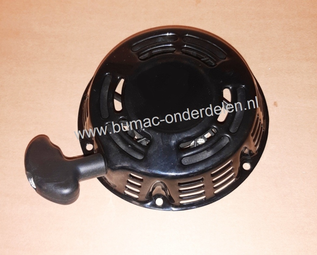 Complete Handstarter met Stalen Behuizing voor Loncin  motor, Model LC3800DDC, Startmechanisme met 2 Stalen Startpallen, Startmechanisme voor LoncinMotoren op  Aggregaten, Generatoren, Trilplaten, Houtversnipperaars, Waterpompen, Compressoren, Verticuteer