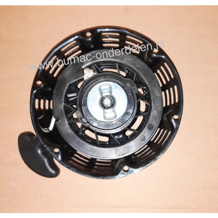 Complete Handstarter met Stalen Behuizing voor Loncin  motor, Model LC3800DDC, Startmechanisme met 2 Stalen Startpallen, Startmechanisme voor LoncinMotoren op  Aggregaten, Generatoren, Trilplaten, Houtversnipperaars, Waterpompen, Compressoren, Verticuteer