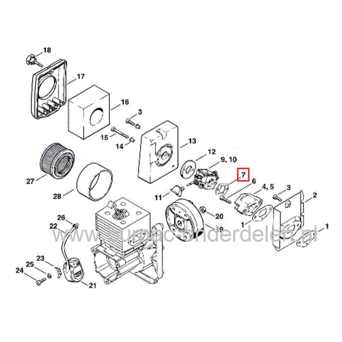 Inlaatpakking voor Stihl BR320, BR400, BR320L, SR320, SR400 Bladblazer, Inlaatdichting tussen Carburateur en Spruitstuk
