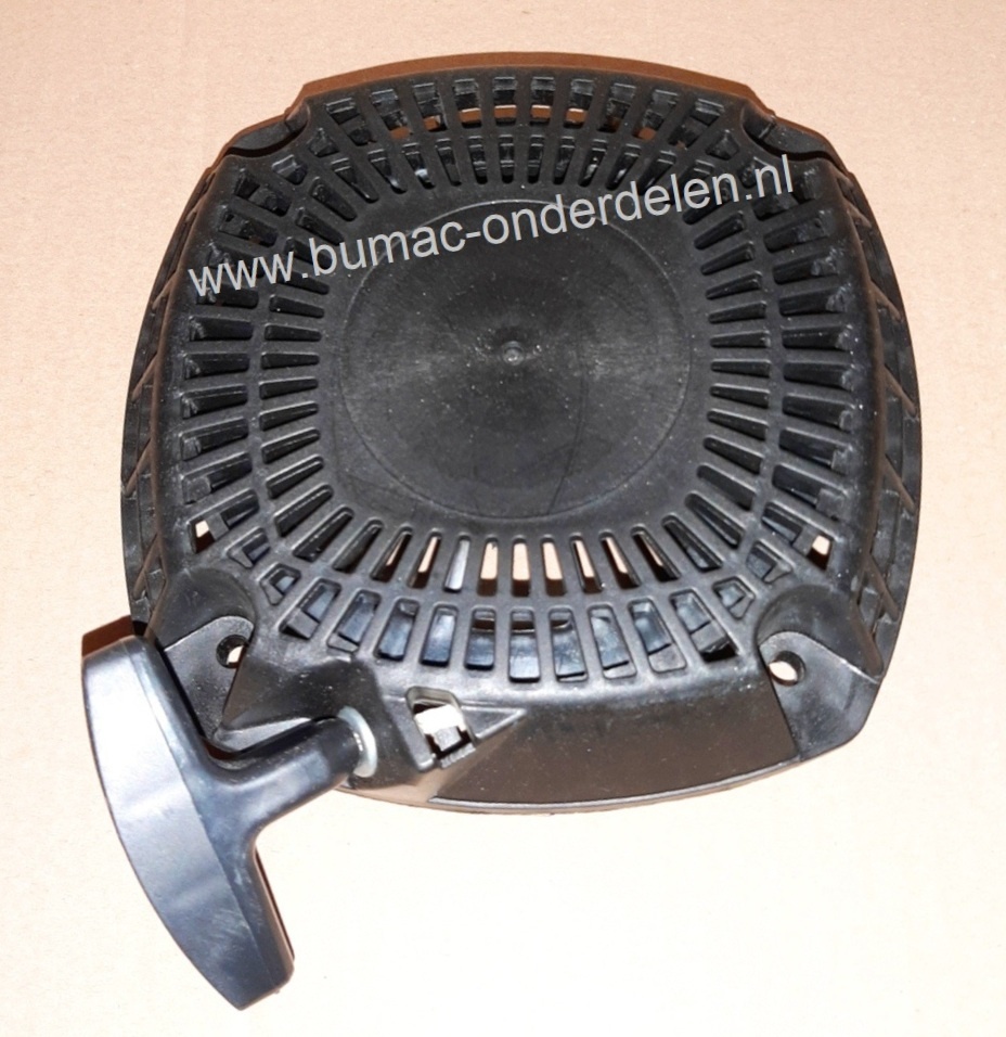 Handstarter met hard Kunststoffen Behuizing voor Robin  motoren, Modellen SP170, SP210  Startmechanisme met 2 kunststoffen Startpallen,  Startmechanisme voor Motoren op Grasmaaiers, Trilplaten, Generatoren, Kooimaaiers, Houtversnipperaars, Waterpompen, Co