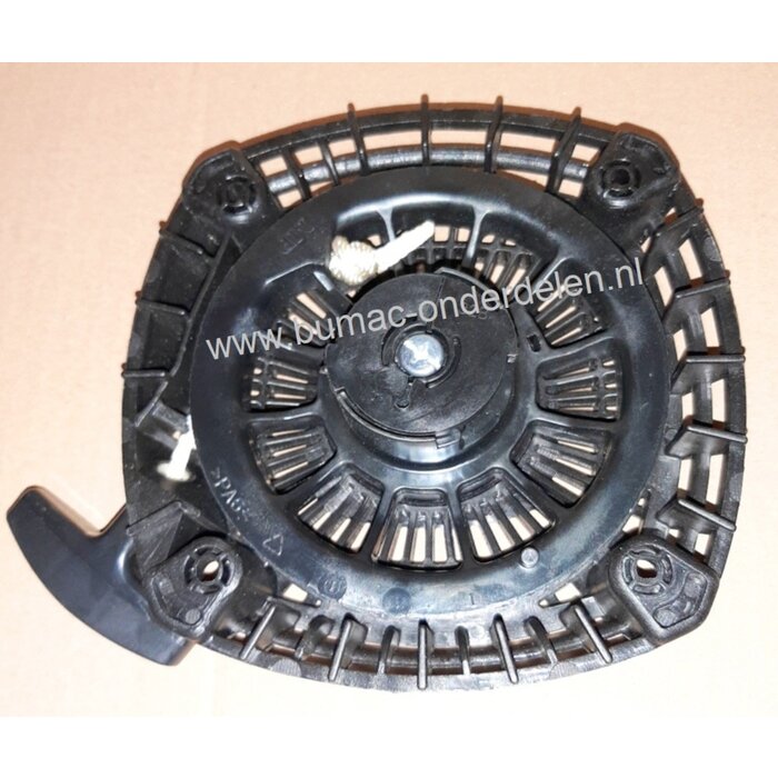 Handstarter met hard Kunststoffen Behuizing voor Robin  motoren, Modellen SP170, SP210  Startmechanisme met 2 kunststoffen Startpallen,  Startmechanisme voor Motoren op Grasmaaiers, Trilplaten, Generatoren, Kooimaaiers, Houtversnipperaars, Waterpompen, Co