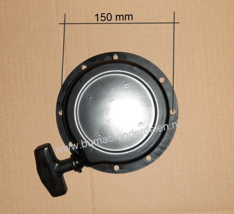 Handstarter voor Robin EY15 Motoren Stalen Behuizing met 2 Stalen Startpallen, Startmechanisme voor Robin Motoren op  Aggregaten, Generatoren, Trilplaten, Houtversnipperaars, Waterpompen, Compressoren, Verticuteermachines, Veegmachines