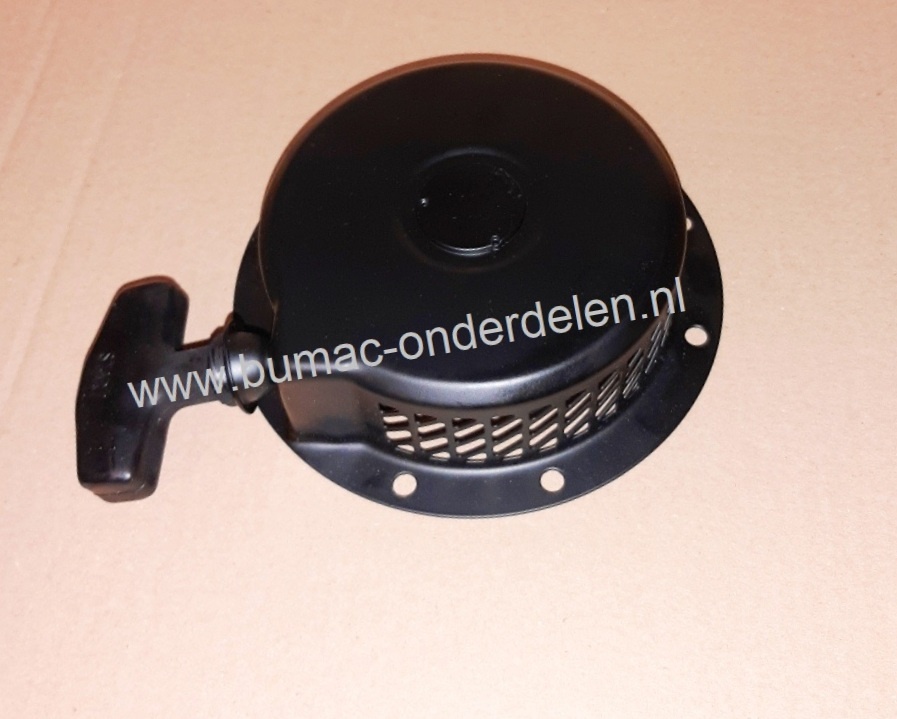 Complete Handstarter voor  de Robin EY15 3,5 pk in Stalen Behuizing met 2 Stalen Startpallen, Startmechanisme voor Robin Motoren op  Aggregaten, Generatoren, Trilplaten, Houtversnipperaars, Waterpompen, Compressoren, Verticuteermachines, Veegmachines
