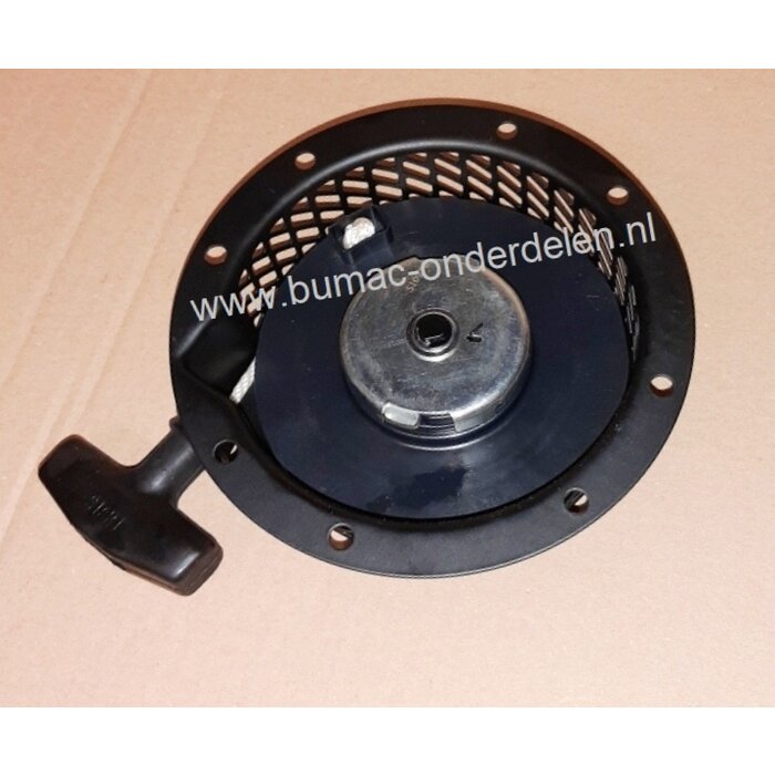 Complete Handstarter voor  de Robin EY15 3,5 pk in Stalen Behuizing met 2 Stalen Startpallen, Startmechanisme voor Robin Motoren op  Aggregaten, Generatoren, Trilplaten, Houtversnipperaars, Waterpompen, Compressoren, Verticuteermachines, Veegmachines